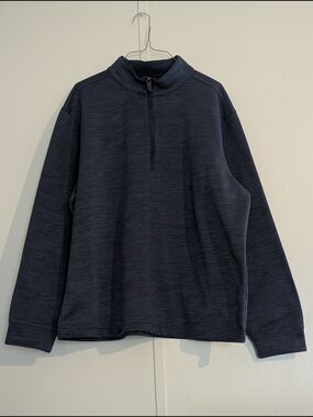 Walter Hagen Men's Quarter Zip Sweater Dark Blue Polyester 11 Majors Large